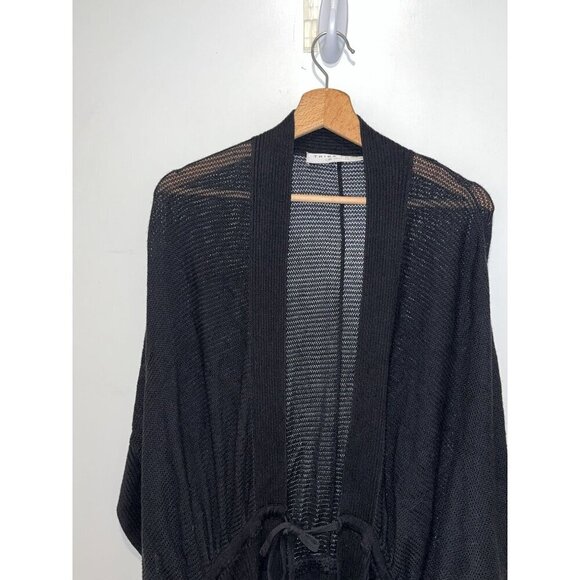 Trina Turk Los Angeles Black Open Knit Cardigan Womens size Large - Picture 2 of 9